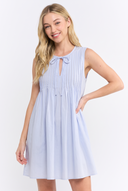 CD25254 LINEN SLEEVELESS PLEATED MIDI DRESS