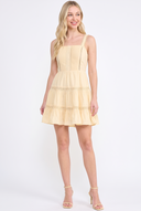 CD25148 FLATTERING SQUARE NECKLINE LACE TRIM SUNDRESS