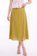 CK25038 FLARE LINEN MIDI SKIRT