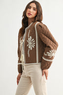 BOHO BLOOM QUILTED TIE-FRONT JACKET - CJJ26700