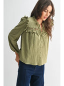BLOUSE WITH RUFFLED DETAIL - CET26251