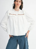 BLOUSE WITH RUFFLED DETAIL - CET26251