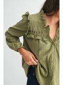 BLOUSE WITH RUFFLED DETAIL - CET26251