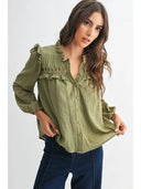 BLOUSE WITH RUFFLED DETAIL - CET26251