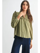 BLOUSE WITH RUFFLED DETAIL - CET26251