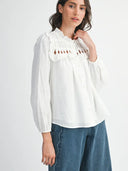 BLOUSE WITH RUFFLED DETAIL - CET26251