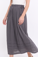 CD25454 HIGH WAISTED BOHO MAXI DRESS WITH WHITE TANK TOP
