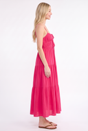 CD25504A SLEEVELESS MAXI DRESS WITH STRAPS AND TIERED SKIRT