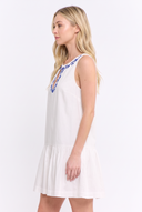 CD25614 EMBROIDERED KEYHOLE FLARE DRESS