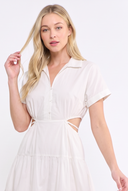 CD25929 MID-LENGTH TIERED CUT-OUT DRESS