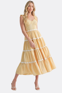 CED26108 ELEGANT SLEEVELESS SUNDRESS WITH GINGHAM CHARM