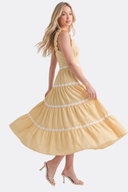 CED26108 ELEGANT SLEEVELESS SUNDRESS WITH GINGHAM CHARM