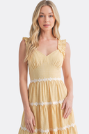 CED26108 ELEGANT SLEEVELESS SUNDRESS WITH GINGHAM CHARM