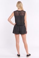 CS25777 EYELET LACE SIDE TIE CROP TOP AND TIERED SHORTS SET