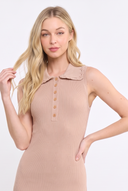 CWD25427 RIBBED SWEATER DRESS WITH SCALLOPPED HEM