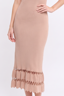 CWD25427 RIBBED SWEATER DRESS WITH SCALLOPPED HEM