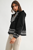 CET26539 EMBROIDERED RUFFLE BLOUSE