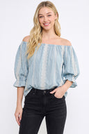 CT25062B BOHEMIAN BREEZE EMBROIDERED BLOUSE
