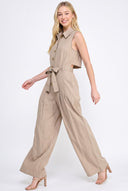 CR25109 SLEEVELESS OPEN FLAP BACK JUMPSUIT