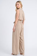 CR25109 SLEEVELESS OPEN FLAP BACK JUMPSUIT