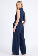 CR25109 SLEEVELESS OPEN FLAP BACK JUMPSUIT