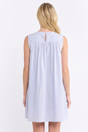 CD25254 LINEN SLEEVELESS PLEATED MIDI DRESS