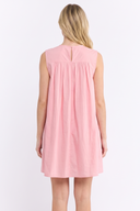 CD25254 LINEN SLEEVELESS PLEATED MIDI DRESS