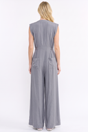 CR25390 UTILITY-INSPIRED SLEEVELESS ZIP-UP WIDE-LEG JUMPSUIT