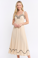 CD25437 SWEETHEART NECK SLEEVELESS LINEN MAXI DRESS