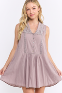 CD25569 LACE-TRIMMED SLEEVELESS DRESS
