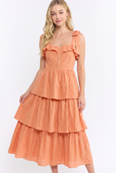 CD25662 TIERED RUFFLE MAXI DRESS