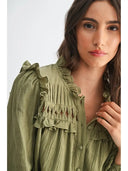 BLOUSE WITH RUFFLED DETAIL - CET26251