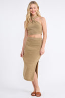 CWS25110 KNOTTED HALTER NECK SWEATER SET