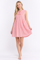 CD25254 LINEN SLEEVELESS PLEATED MIDI DRESS
