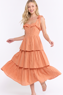 CD25662 TIERED RUFFLE MAXI DRESS