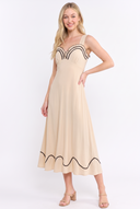 CD25437 SWEETHEART NECK SLEEVELESS LINEN MAXI DRESS