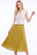 CK25038 FLARE LINEN MIDI SKIRT