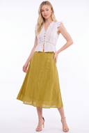 CK25038 FLARE LINEN MIDI SKIRT