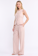 CS25491SP SLEEVELESS BUTTON-UP TOP AND WIDE-LEG PANTS SET - PANTS ONLY