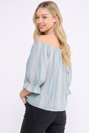 CT25062B BOHEMIAN BREEZE EMBROIDERED BLOUSE