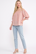 CT25062B BOHEMIAN BREEZE EMBROIDERED BLOUSE